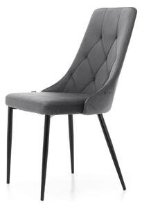 MebleMWM Krzesło tapicerowane DC-849 | Szary welur | Outlet