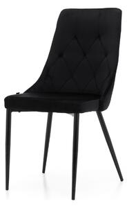 MebleMWM Krzesło tapicerowane DC-849 | Czarny welur | Outlet