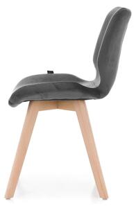EMWOmeble Krzesło skandynawskie szare ▪️ LOPEZ (C-872) ▪️ welur