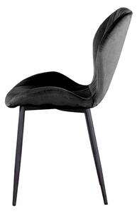 EMWOmeble Krzesło welurowe czarne ART223C / nogi czarne