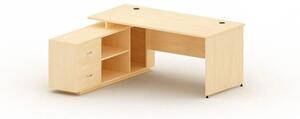 Stół z szafką MIRELLI A+ 1600 x 1600 x 750 mm, lewy, biały