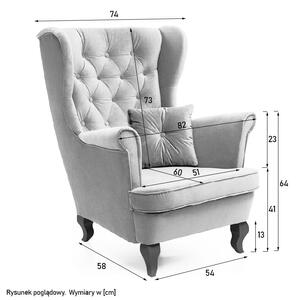 MebleMWM Fotel USZAK 4 z podnóżkiem | Kolor do wyboru