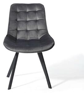 EMWOmeble Krzesło tapicerowane szare DC-6030 / welur #21