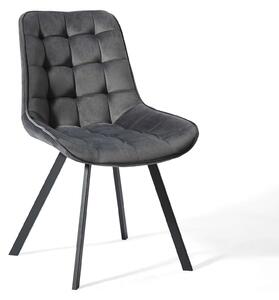 MebleMWM Krzesło tapicerowane DC-6030 | Szary | Welur #21 | Outlet