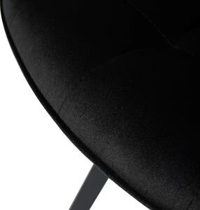 MebleMWM Krzesło welurowe czarne DC-6030 CZARNY WELUR #66