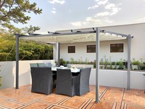Nowoczesna pergola ogrodowa 3 x 4 m Ecru pawilon