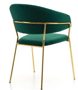 MebleMWM Krzesło Glamour zielone C-889 welur, złote nogi