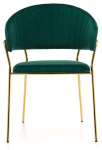 MebleMWM Krzesło Glamour zielone C-889 welur, złote nogi