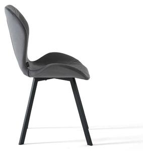 MebleMWM Krzesło tapicerowane DC-6350 | Welur | Szary #21 | Outlet