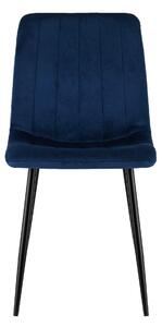 MebleMWM Krzesło tapicerowane DC-1939 | Welur | Granatowy #64 | Outlet
