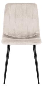 MebleMWM Krzesło tapicerowane DC-1939 | Welur | Beżowy #05 | Outlet