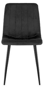 MebleMWM Krzesło tapicerowane DC-1939 | Czarny welur #66 | Outlet