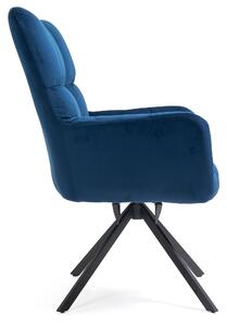 EMWOmeble Granatowy fotel do salonu obrotowy JOHNSON (SC-8053)