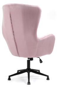 MebleMWM Fotel obrotowy welurowy YC-9118 Różowy | OUTLET