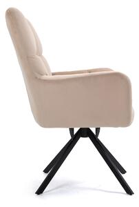 MebleMWM Fotel obrotowy CL-18030-2 do salonu | Welur | Beżowy
