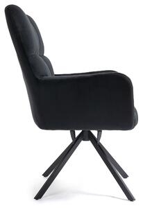 EMWOmeble Fotel welurowy czarny JOHNSON (SC-8053 )