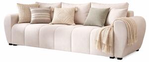 Kremowa sofa tapicerowana z pojemnikiem na pościel D0-L86