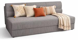Szara sztruksowa sofa rozkładana L0-K59