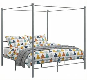 Szare metalowe łóżko rustykalne 180x200 cm C6-E92