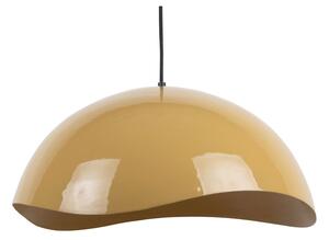 Musztardowa lampa wisząca z metalowym kloszem ø 50 cm Waved – Leitmotiv