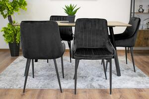 EMWOmeble Krzesła tapicerowane czarny welur MONZA 3569 / 4 sztuki