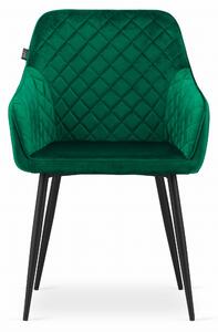 Zielone aksamitne krzesło NUGAT