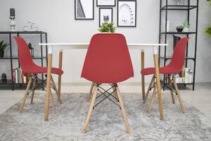 EMWOmeble Czerwone Krzesło skandynawskie OSAKA 3605, nogi naturalne / 4 sztuki