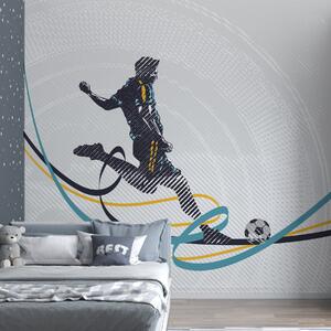 Fototapeta Mężczyzna kopiący piłkę nożną, Fototapety Piłka Nożna, Popularne Fototapety, u99448 - Tapeko.pl