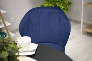 EMWOmeble Krzesła tapicerowane niebieskie TERNI 3554 welur / 4 sztuki