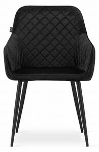 Czarne aksamitne krzesło NUGAT
