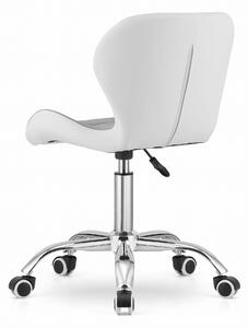 Szaro-biały fotel biurowy AVOLA wykonany z ekoskóry