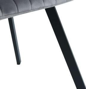MebleMWM Krzesło tapicerowane DC-6350 | Welur | Jasny szary #20 | Outlet