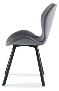 MebleMWM Krzesło tapicerowane DC-6350 | Welur | Jasny szary #20 | Outlet