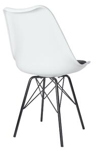 MebleMWM Krzesło MSA-026 | Biały | Czarne siedzisko | Outlet