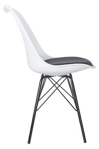 MebleMWM Krzesło w stylu skandynawskim MSA-026 biało-czarne