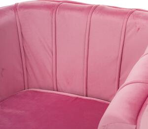 MebleMWM Fotel glamour do salonu SOFIA (MWM-022) / welur, różowy