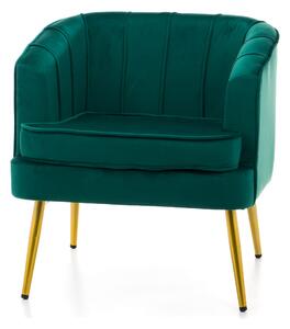 MebleMWM Fotel glamour do salonu SOFIA (MWM-022) / welur, zielony