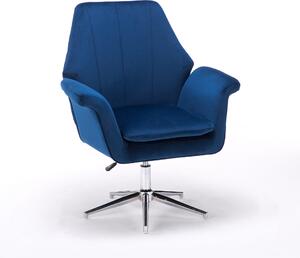 MebleMWM Fotel obrotowy niebieski ERNESTO (SC-M9038) / welur, niebieski
