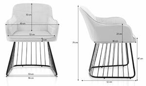MebleMWM Krzesło welurowe szare ZH-927