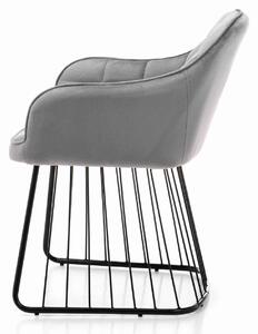 MebleMWM Krzesło welurowe szare ZH-927