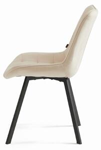 MebleMWM Krzesło tapicerowane beżowe DC-6030 welur #5