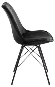MebleMWM Krzesło welurowe czarne ART132C, nogi metalowe
