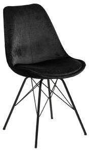 MebleMWM Krzesło welurowe czarne ART132C, nogi metalowe