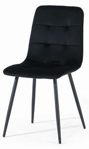 MebleMWM Krzesło tapicerowane DC-6401 | Czarny welur #66 | Outlet