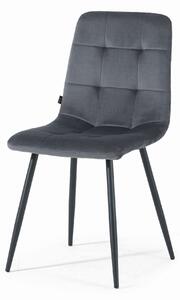 EMWOmeble Krzesło tapicerowane szare ZOFIA (DC-6401) / welur szary