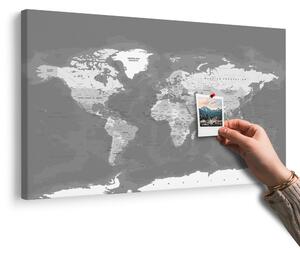 Obraz na korku stylish vintage black and white world map