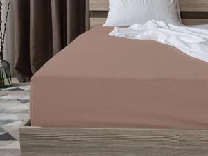Prześcieradło jersey EXCLUSIVE jasnobrązowe 90 x 200 cm