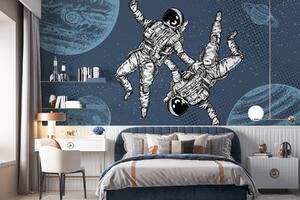 Fototapeta Dwóch astronautów unoszących się w przestrzeni kosmicznej, Fototapety Kosmos, Popularne Fototapety, w00630v1 - Tapeko.pl