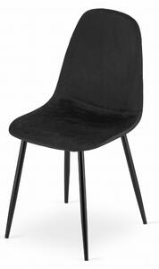 EMWOmeble Czarne krzesła do jadalni COMO 3538 welur / 4 sztuki