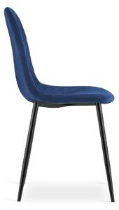 EMWOmeble Niebieskie krzesło welurowe ASTI 3665 / 4 sztuki